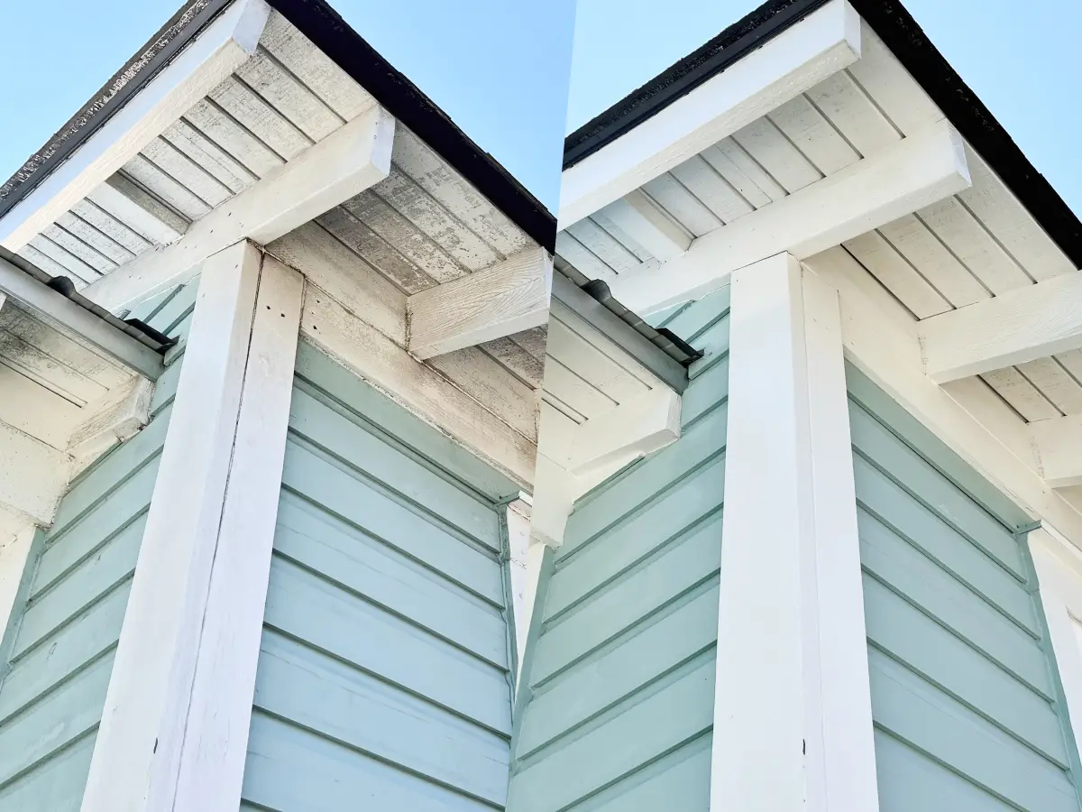 Before and after - siding house soft wash Atlanta, GA